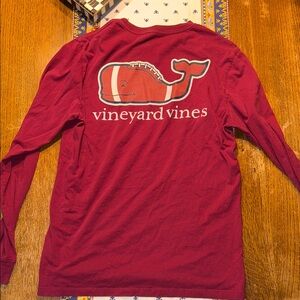 Vineyard Vines Maroon Whale Long Sleeve Tee